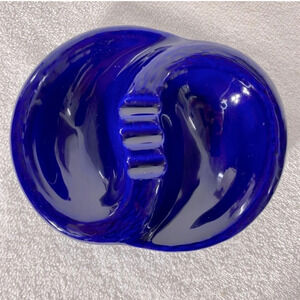 Vintage MCM Blue  Ceramic Ashtray Trinket Dish